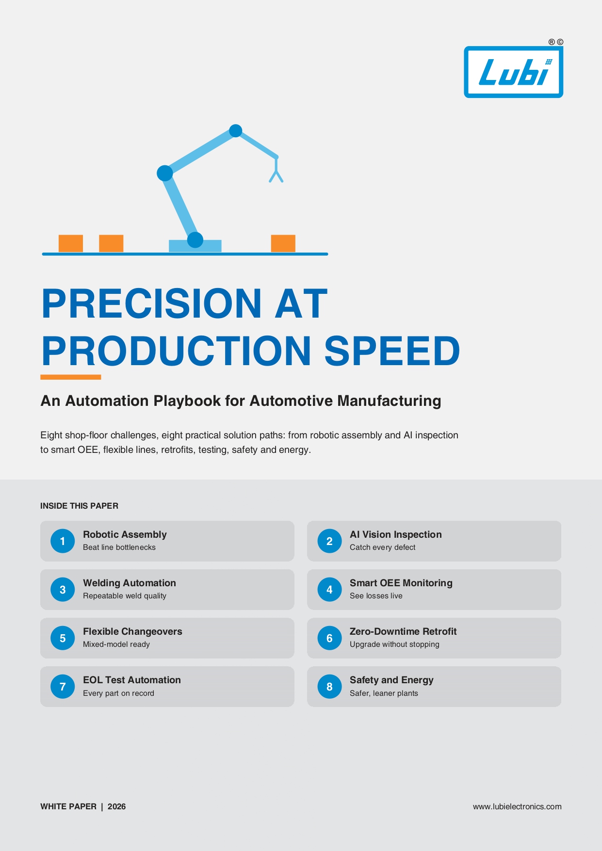 Cover page preview of Lubi Electronics White Paper - Precision at Production Speed
